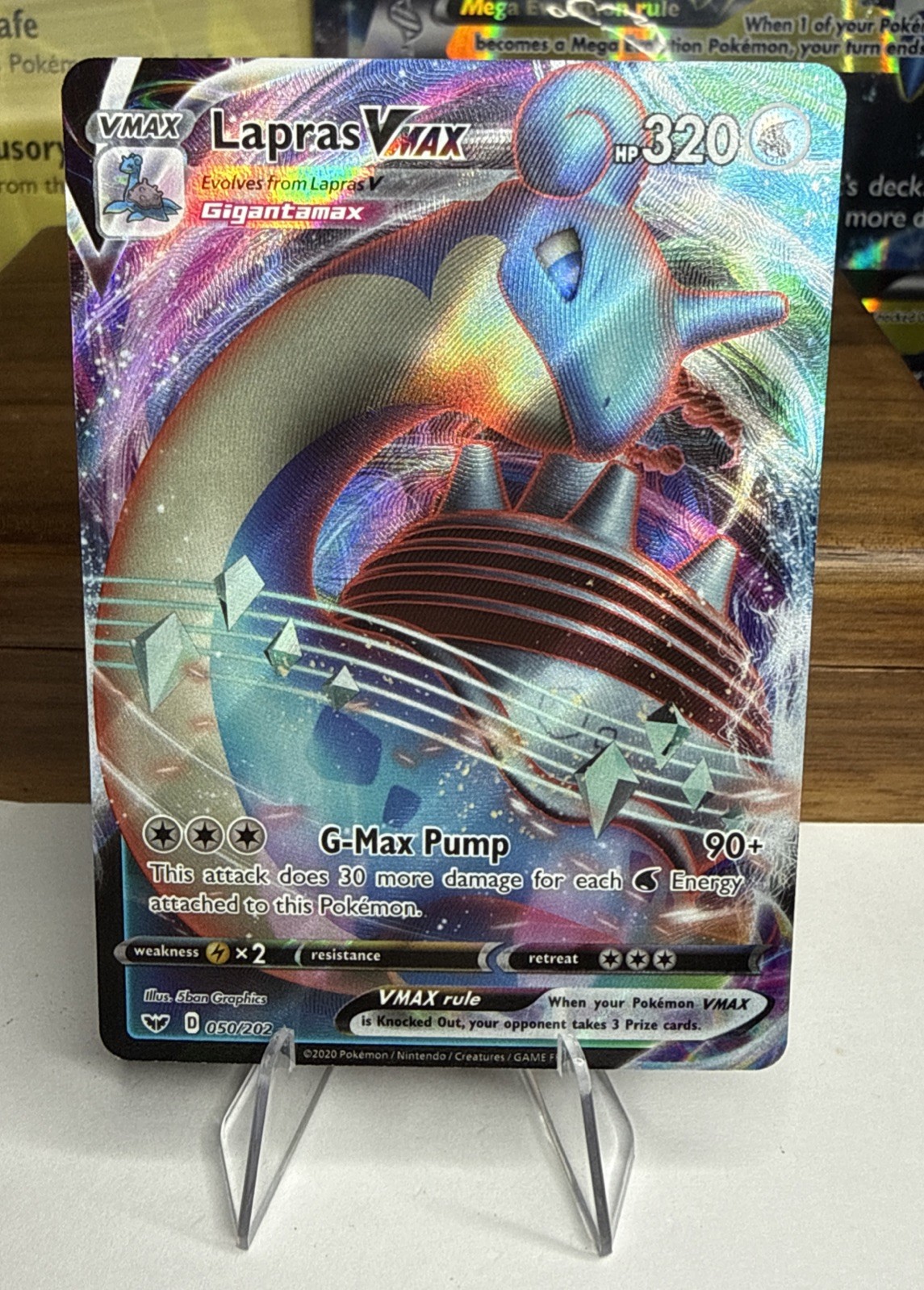 Pokemon TCG Sword & Shield - Lapras Vmax #50/202 - Full Art Ultra Rare
