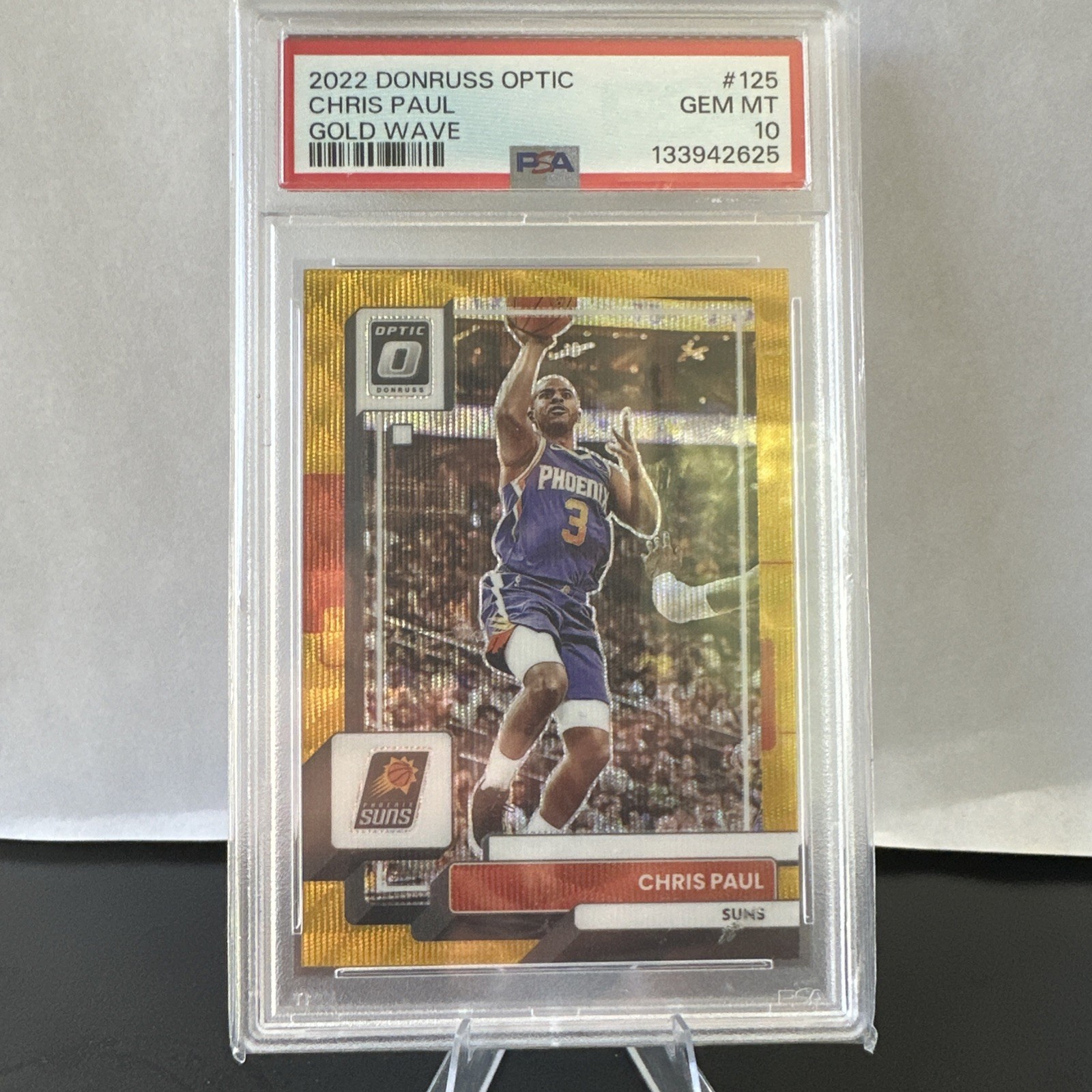 2022-23 Optic Gold Prizm 3/10 Chris Paul PSA 10 GEM MT (Number Match!)