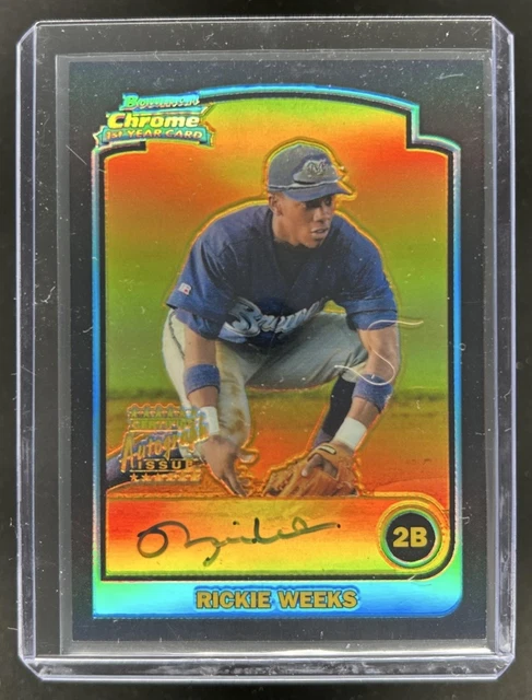 2003 Bowman Draft Picks & Rickie Weeks 1. Chrom Gold Refraktor Auto RC #172
