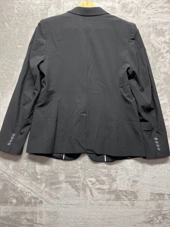 Ann Taylor Blazer Jacket Women's Size 12 Black Pockets Long Sleeves Notch Lapel - Image 2 of 4