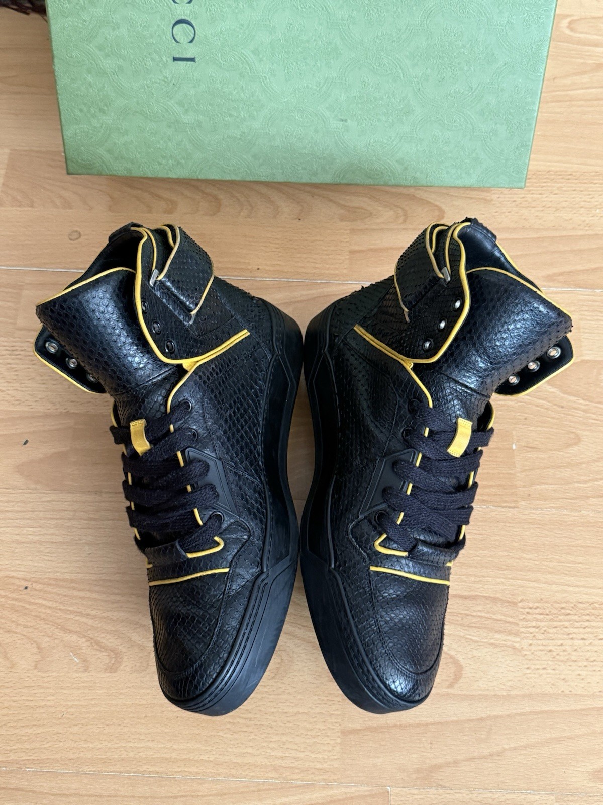 Gucci  Python Snake Skin Leather High Top Mens  S… - image 7