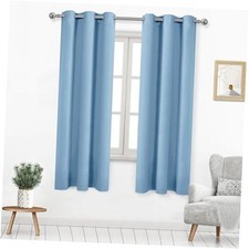Curtains for Bedroom, Room Darkening 42"W x 72"L Pack of 2 Light Blue