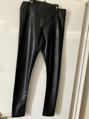 Women Hunter & Brown Faux Leather Super Soft Legging Black Size L