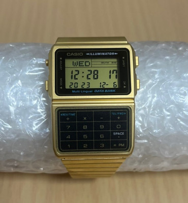 Casio DBC611G-1D Gold Databank Watch Stainless Steel Calculator