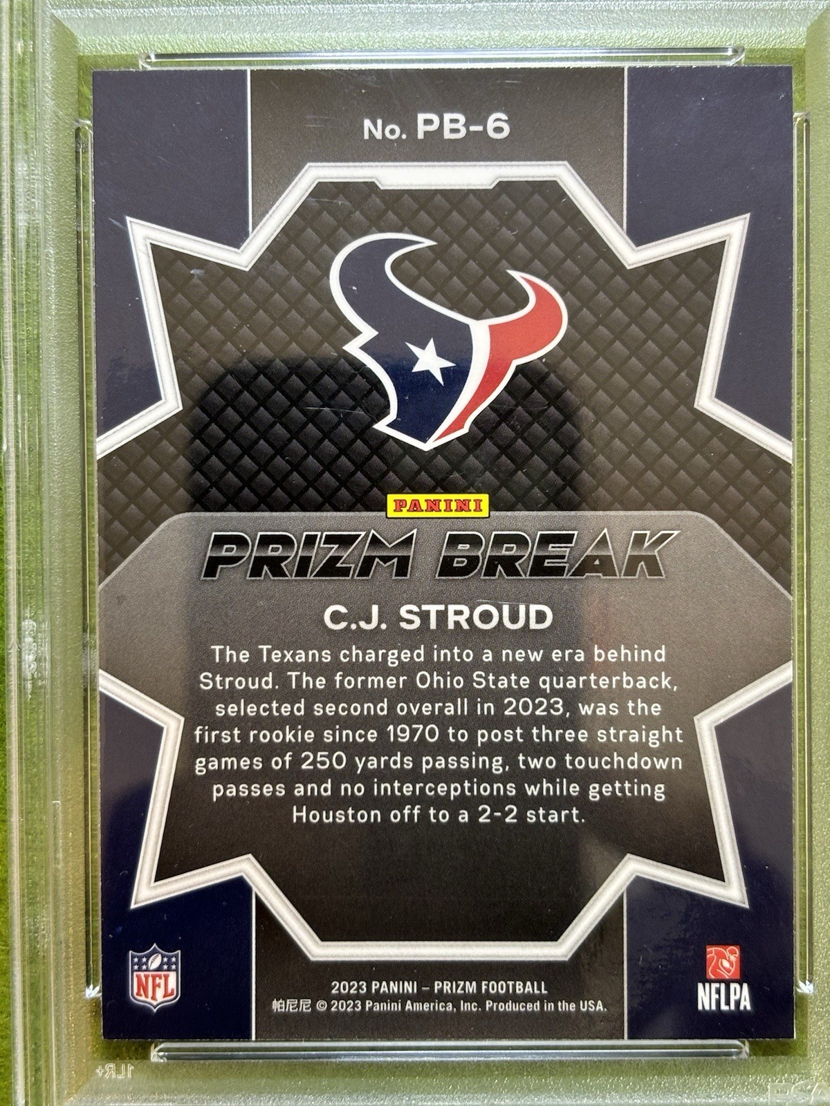 CJ Stroud PSA 10 PRIZM ROOKIE CARD Jersey #7 TEXANS RC  2023 Panini  Prizm BREAK view 20