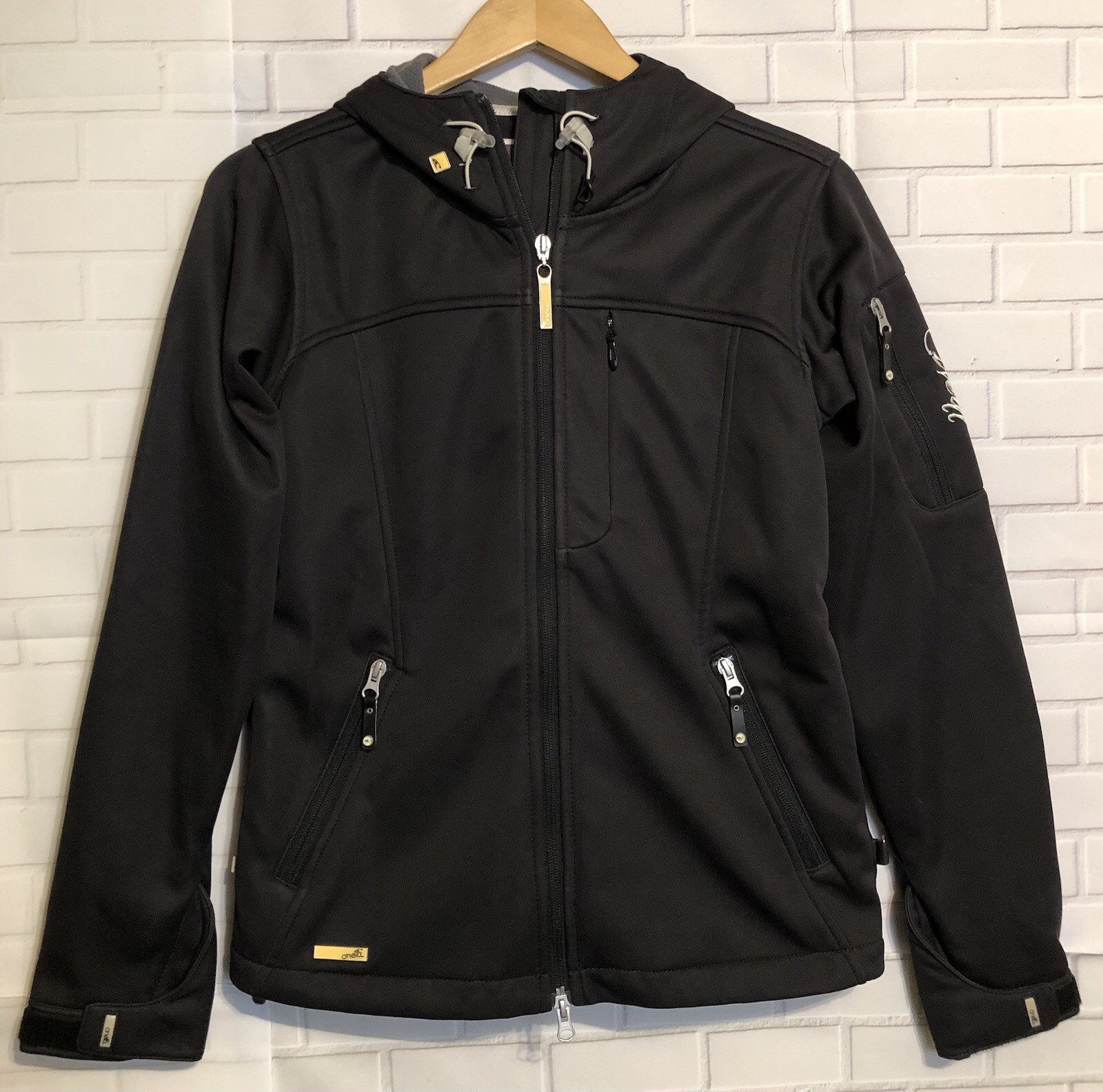 Chaqueta de esquí para nieve forrada con capucha negra O Neill Freedom Series para mujer S