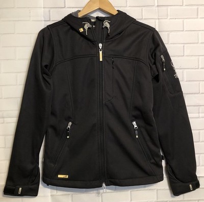 O Neill Freedom Series Womens Black Soft Shell Hooded Lined Ski Snow Jacket S