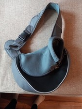 YUDODO Pet Carrier Gray Black Reflective Leather Mesh Sling Bag Cross Body