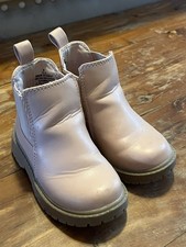 Girls Pink Chelsea Ankle Boots Pull On Flat Solid Size 6 US 13.5 UK/AU