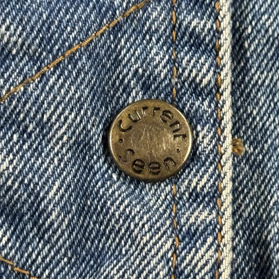 VTG Current Seen Reversible Denim Jacket With Grey Sweatshirt Lining XL 90’s - Image 4 of 4