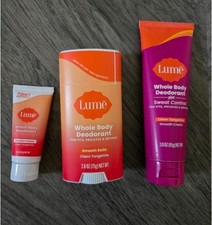 Lume Whole Body Deodorant Clean Tangerine Bundle Three Items New