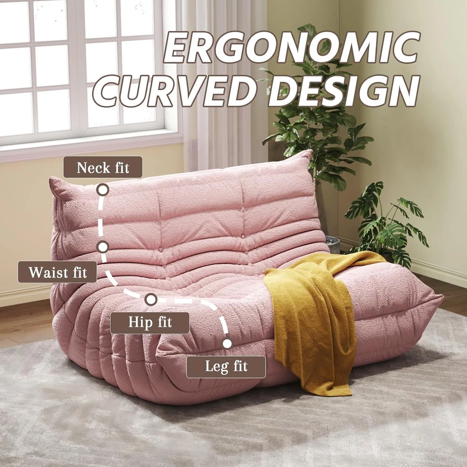 Love Seat Caterpillar Lazy Sofa Beanbag Chair Fireside Chair Tatami Cloud Couch - Image 2 of 4