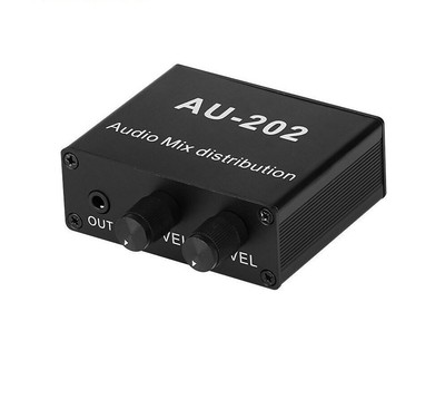 Stereo Audio Mixer Sound Source Distributor Volume Control For Headphone Amp 1Pc