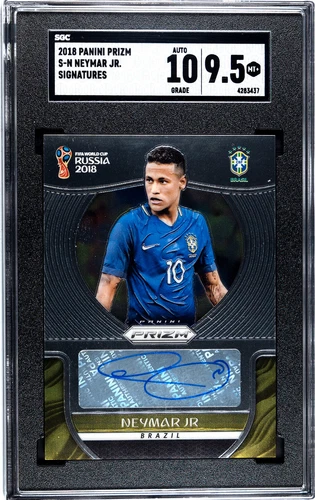 2018 Neymar Jr. Panini Prizm World Cup Brazil Autographed Card SGC 9.5 Auto 10