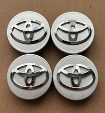 4x TOYOTA SILVER CHROME WHEEL RIMS CENTER HUB CAP CAPS LOGO 62MM CAMRY