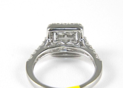 Natural Princess Cut Diamond Cluster Square Lady's Ring 14k White Gold 1.72Ct - Picture 3 of 8