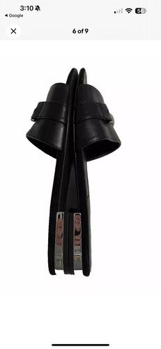 Ralph Lauren LRL Women’s Size 11 B Black & Silver Davan Leather Slip-On Sandal - Picture 7 of 10