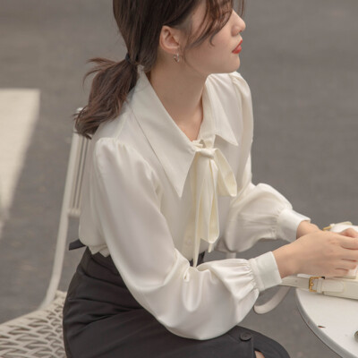 トップス maison celon chiffon tie blouse white coming soon 大変ご好評をいただきましたchiffon tie blouse