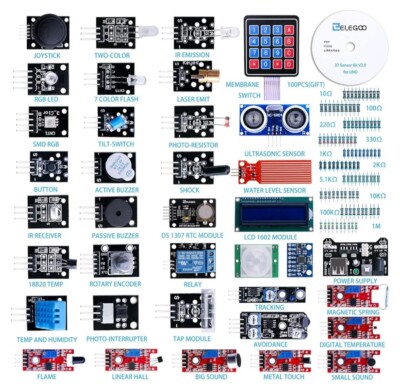 ELEGOO 37 in 1 Sensor Modules Kit V2.0 with Tutorial Compatible with Arduino B3
