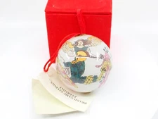 Angels Christmas Ornament inside painted glass hand blown keepsake hanging 3"