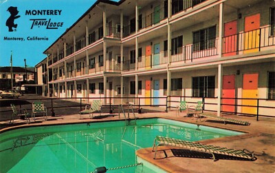Monterey California Travel Lodge Pool View Vintage Standard Postcard Unposted