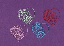 HEART Swirls Valentine die cuts scrapbook cards