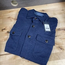 Faherty Men’s Inlet Knit CPO Navy Night Melange Size Medium New