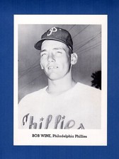 1962-65 BOB WINE, Phillies ~ 5X7 picture pack photo card~Jay Publishing 98A