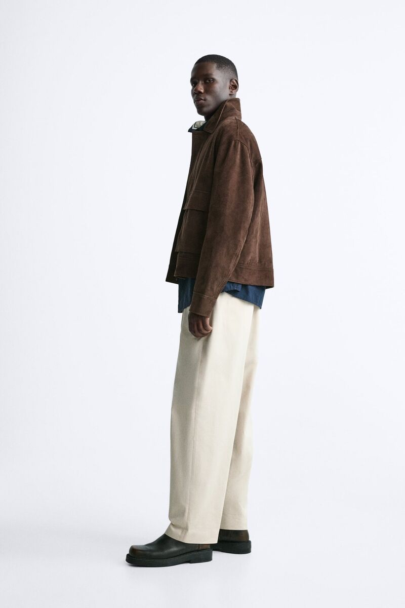 New Zara Suede Goat Leather Jacket S M L Brown 5129/501 New Zara Suede Goat Leather Jacket S M L Brown 5129/501