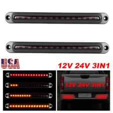 2x 10 Redamber Oval Led Truck Trailer Stop Turn Tail Brake Lights Flowing Drl