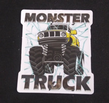 Monster Truck Yellow Monster Truck Sticker 2 3/8" x 2" AL 