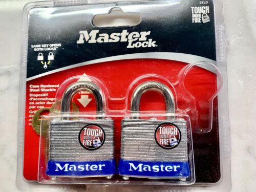 Master Lock 3TLD 1-9/16" NWT Steel Padlock 2-Pack Same Key