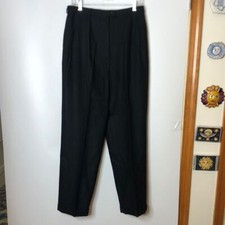 VINTAGE Giorgio Sant Angelo Women's 100 Wool Black Lined Pants 14 PLUS SIZE