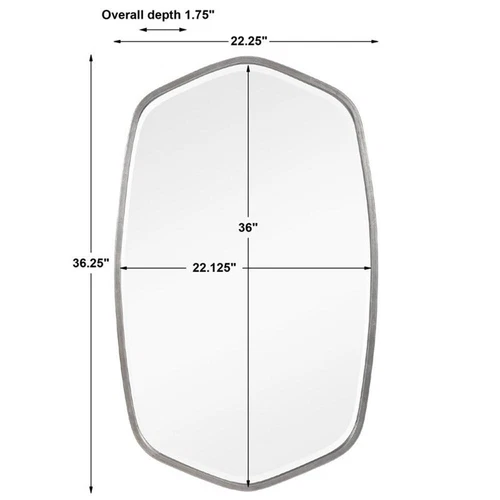 Uttermost Duronia Unique Shape Elegant Curves Iron Metal Mirror in Silver - Picture 9 of 9