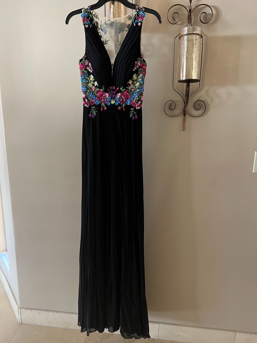 green emerald velvet dress Jovani main image 0