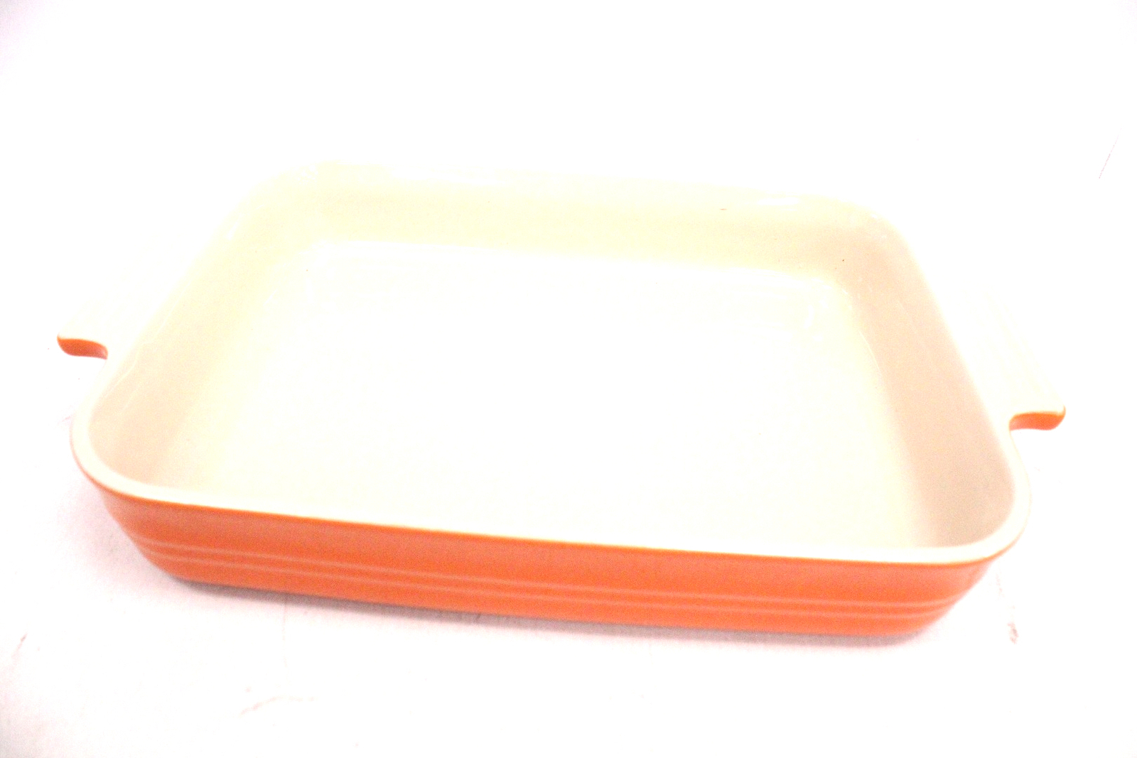 Lrg LE CREUSET Stoneware VOLANIC ORANGE Rectangular OVEN PROOF DISH