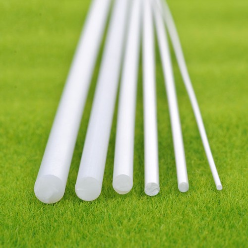 White ABS Plastic Rod Round Solid Bar DIY Model Material 250mmx2/3/5/10