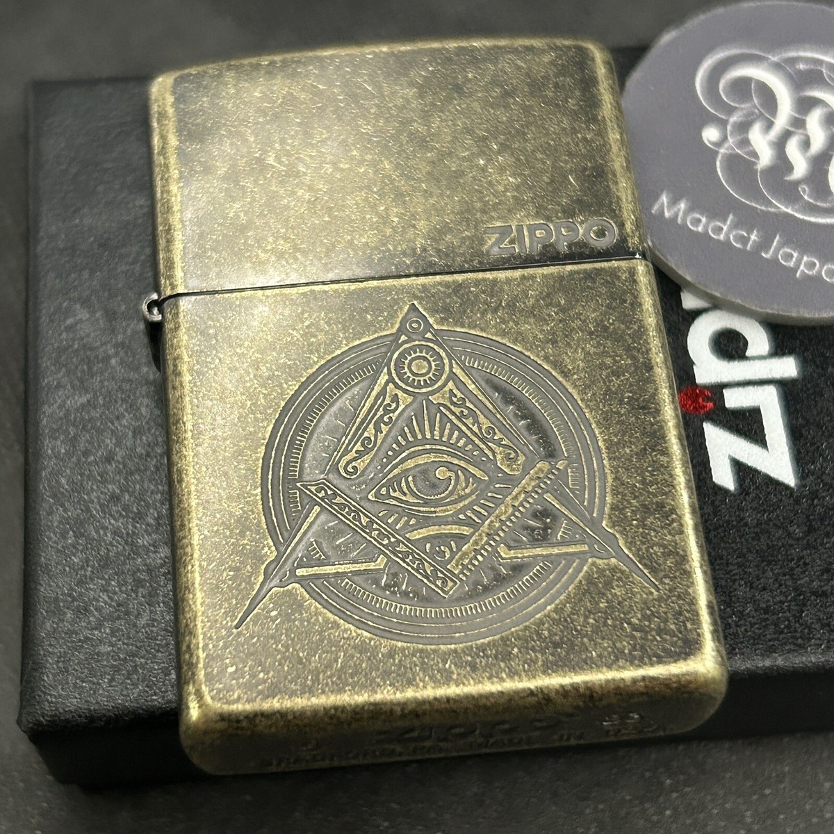Zippo Oil Lighter Freemason Eye of Providence Pyramid Eye
