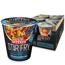 Cup Noodles Stir Fry Noodles in Sauce, Korean BBQ, 2.89 Ounce (Pack of 6)