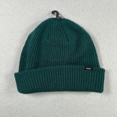 Vans Core Basics Beanie Mens One Size Forest Green Ribbed Knit Winter Hat Skater