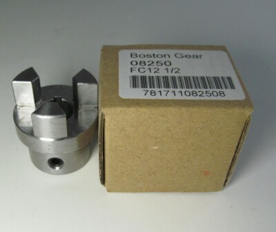 NEW BOSTON GEAR 08250 FLEXIBLE HALF JAW STEEL SHAFT COUPLING FC12 1/2'' MAX BORE