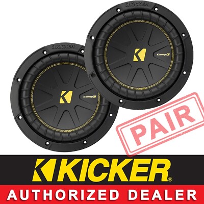 2 KICKER 50CWCD84 CAR AUDIO 8'' COMPC SERIES SUBWOOFER SUB DVC 4OHM CWCD84 PAIR