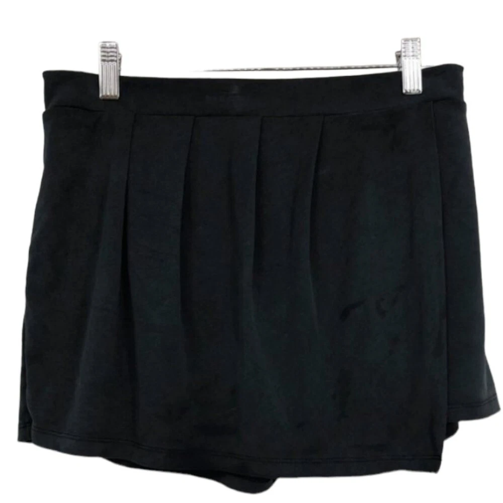 Splendid Black Micro Mini Skirt elastic waist attached shorts