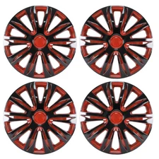 17" Set of 4 Red Wheel Covers Snap On Full Hub Caps fit R17 Tire & Steel Rim
