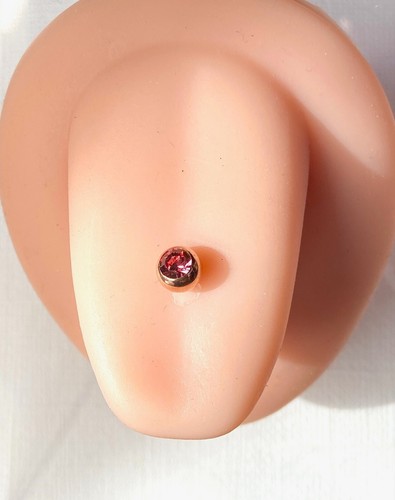 1pc Gem Ball Rose Gold Ion Plated 316L Surgical Steel Tongue Ring Tounge Barbell - Picture 3 of 7