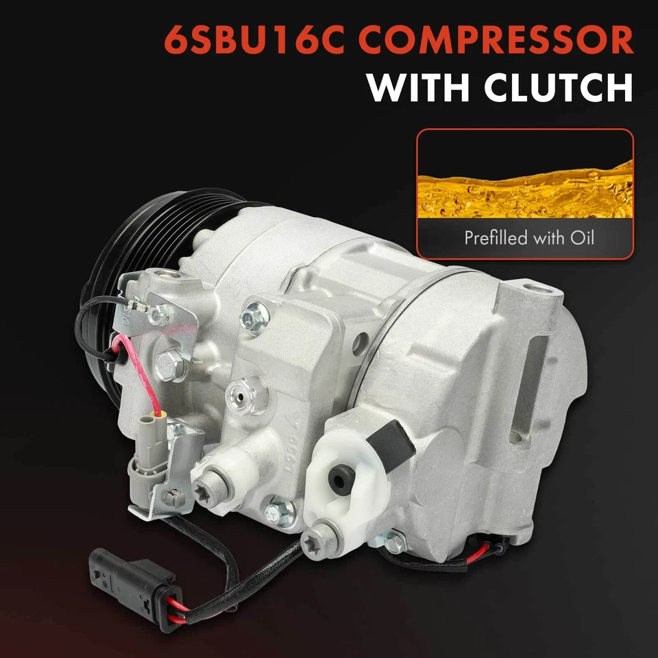 Compresor de aire acondicionado con polea de 6 ranuras para Mercedes-Benz E250 2014-2016 E300 15-16 Foto 3 de 4