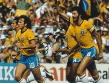 Zico Hand signed 8x6 Inch Brazil photo