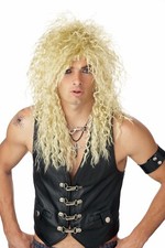Adult Blonde Headbanger Heavy Metal Rock Costume Wig