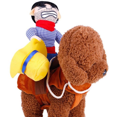Funny Riding Horse Cowboy Pet Dog Costume Puppy Christmas Costume Clothes Xmas - Picture 7 of 19