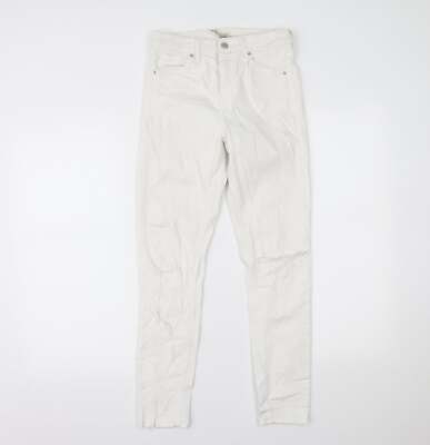 Topshop Damen Skinny Jeans weiß Baumwollmischung Größe 26 L30
